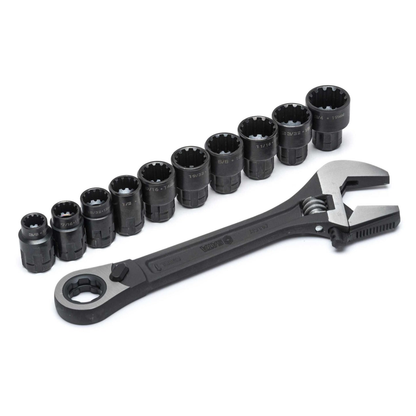 Pass Thru Adjustable Wrench Set